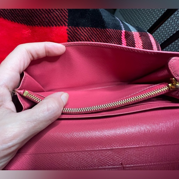 Pre-owned Prada Pink Saffiano Leather Continental Flap Wallet - Picture 2 of 14